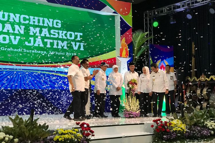 Launching maskot Porprov Jatim 2019 di Gedung Negara Grahadi Surabaya, Rabu (26/6/2019) 