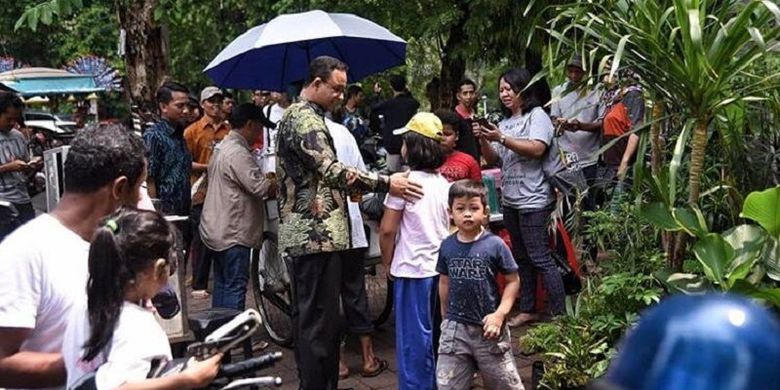 Gubernur DKI Jakarta, Anies Baswedan menghadiri peresmian Taman Maju Bersama