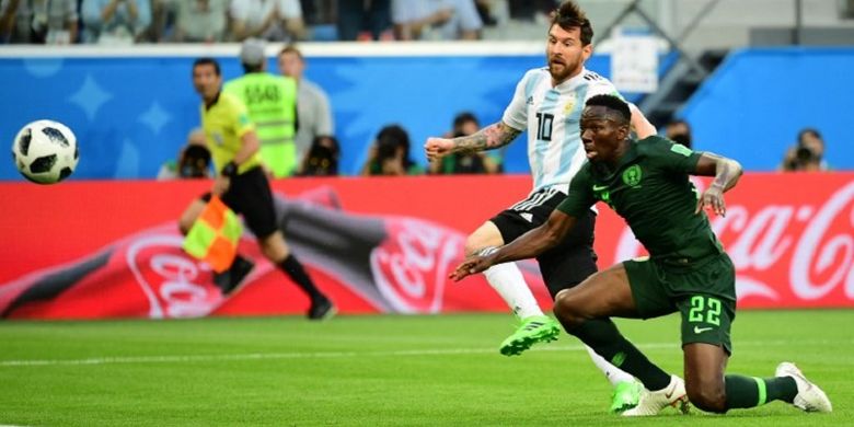 Gol Lionel Messi ke gawang Nigeria di St Petersburg, 26 Juni 2018, merupakan gol ke-100 pada Piala Dunia 2018. 