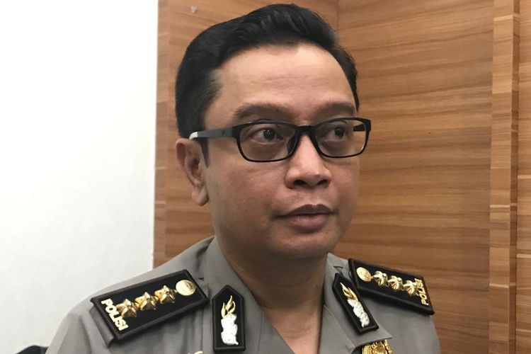 Kepala Bagian Penerangan Umum (Kabagpenum) Polri Kombes Pol Asep Adi Saputra, di Gedung Humas Mabes Polri, Jakarta Selatan, Senin (29/4/2019).