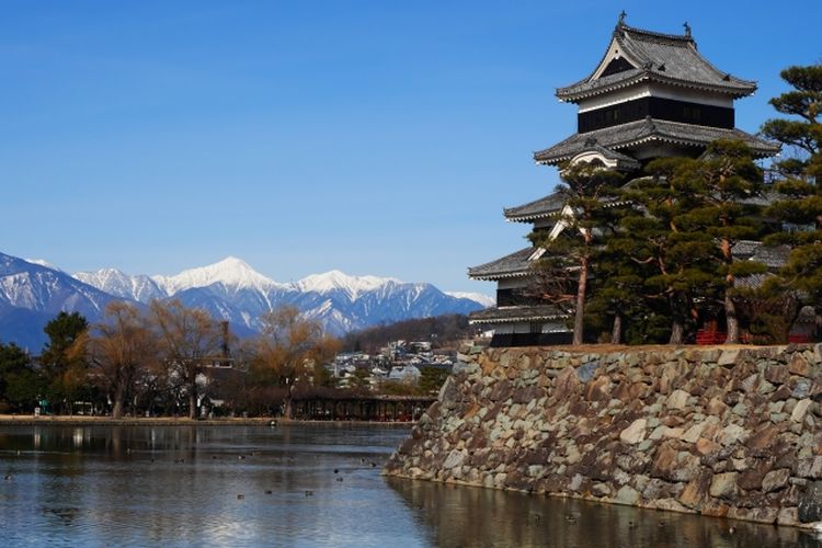 Kastil Matsumoto di Prefektur Nagano, Jepang.