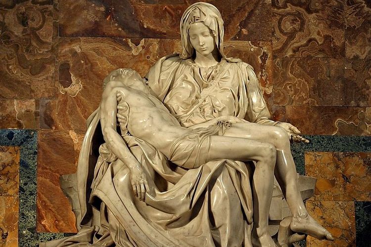 Salah satu karya terbesar Michelangelo, patung Pieta.