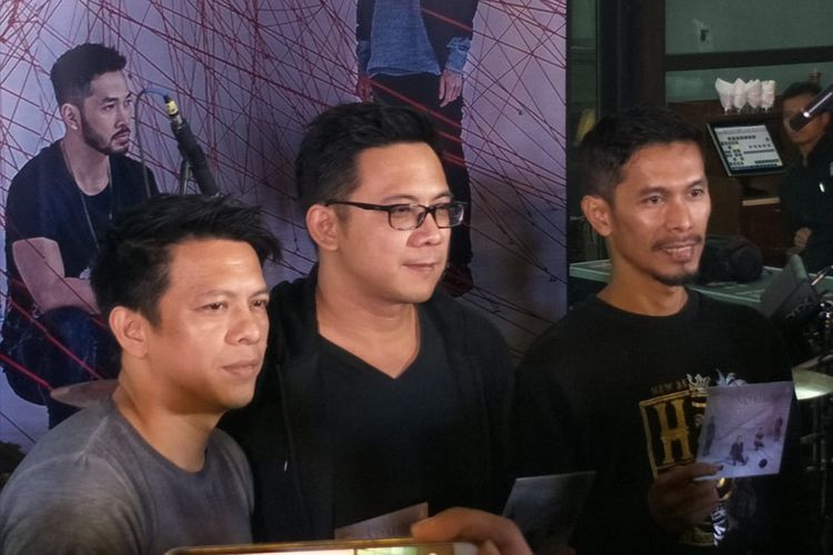 Ariel, David dan Lukman NOAH Saat ditemui di kawasan Kebayoran Baru, Jakarta Selatan, Rabu (14/8/2019).