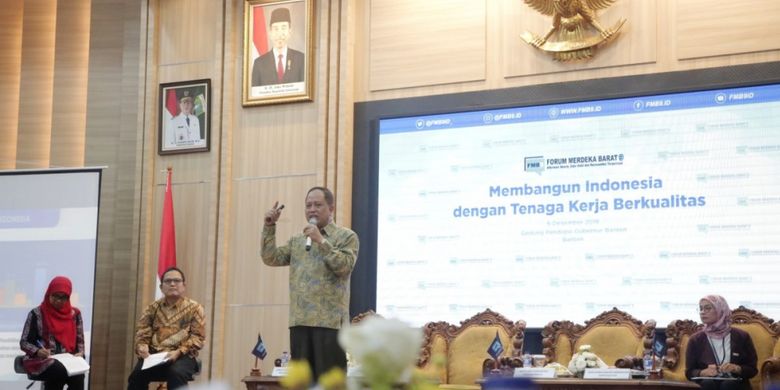 Menristekdikti pada Diskusi Forum Merdeka Barat 9 di Banten (6/12/2018).