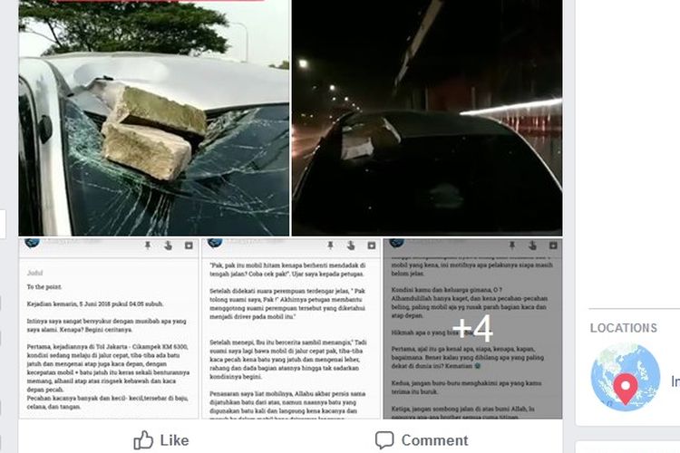 Kronologi Tewasnya Pengemudi Calya karena Lemparan Batu di Tol Cikampek