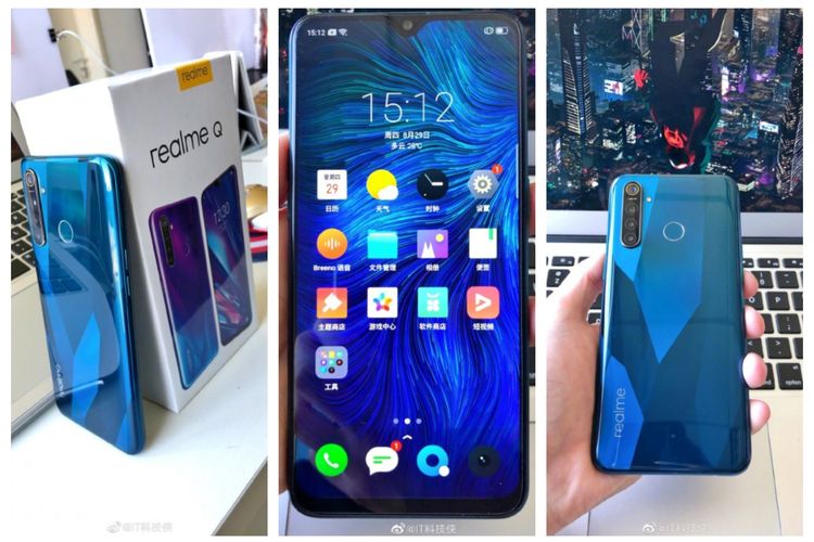 Ilustrasi hands-on Realme Q yang tampak identik dengan Realme 5 Pro