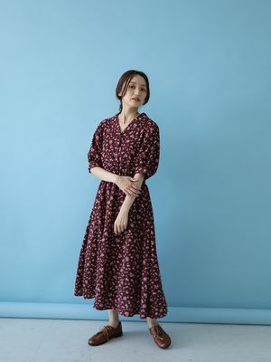 Floral open collar dress dari earth music & ecology 