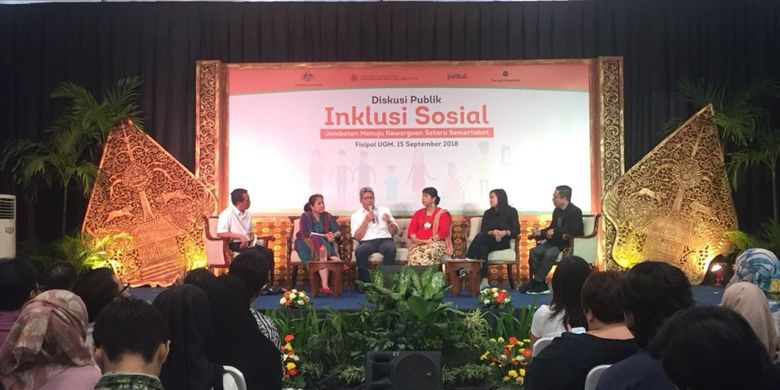 Diskusi Inklusi Sosial Jembatan Menuju Kewargaan Setara Semartabat di Yogyakarta, Minggu (15/9/2018).