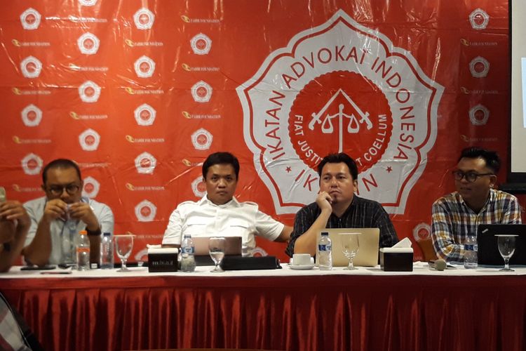 Diskusi visi misi capres 2019 di bidang hukum yang digelar Ikadin di Cikini, Jakarta Pusat, Minggu (13/1/2019).