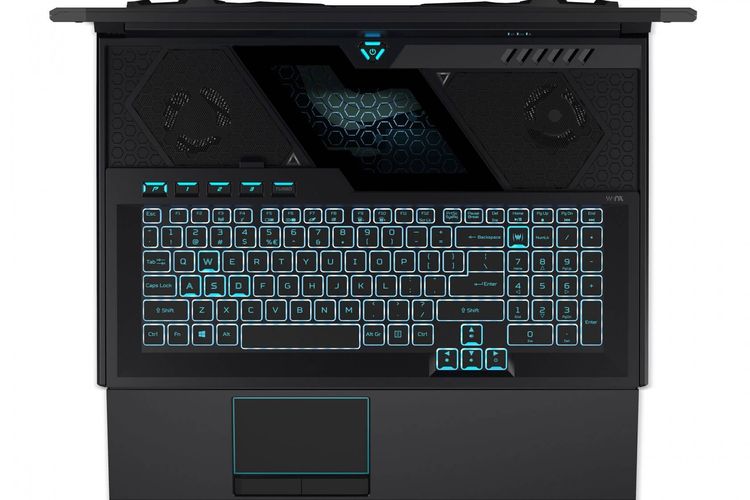 Ilustrasi Predator Helios 700 mengkompilasi keyboard digeser