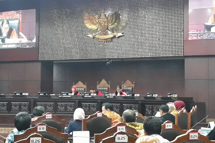 Sidang Sengketa Hasil Pileg di Mahkamah Konstitusi (MK), Jakarta Pusat, Rabu (17/7/2019).