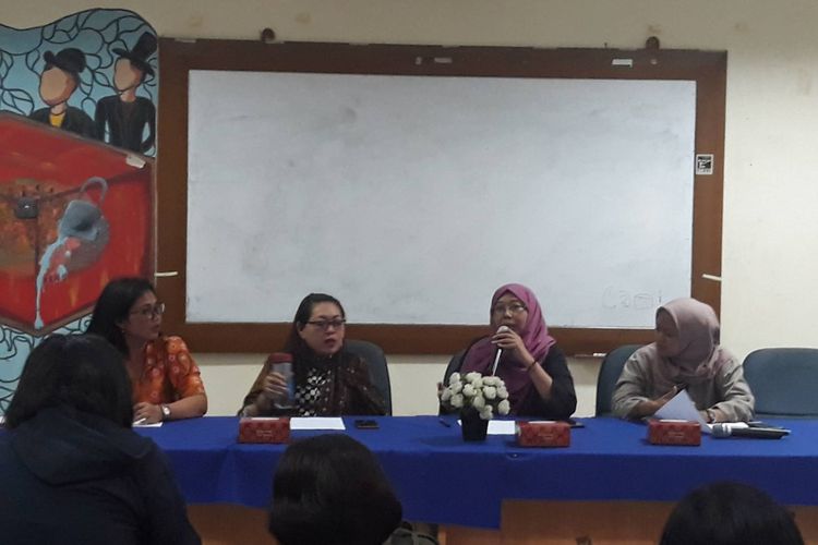 Konferensi pers koalisi masyarakat sipil soal RUU PKS di Gedung Yayasan Lembaga Bantuan Hukum Indonesia (YLBHI), Menteng, Jakarta Pusat, Selasa (27/8/2019).