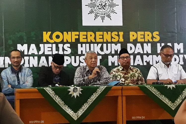 Pernyataan sikap seleksi capim KPK di Gedung Pusat Dakwah Muhammadiyah, Jakarta Pusat, Rabu (28/8/2019).