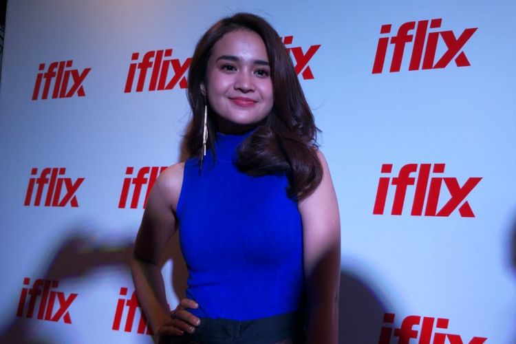 Michelle Ziudith saat ditemui dalam acara  #iflixFREEAnnouncement & Launch Party di Empirica, SCBD, Jakarta Selatan, Rabu (25/7/2018).