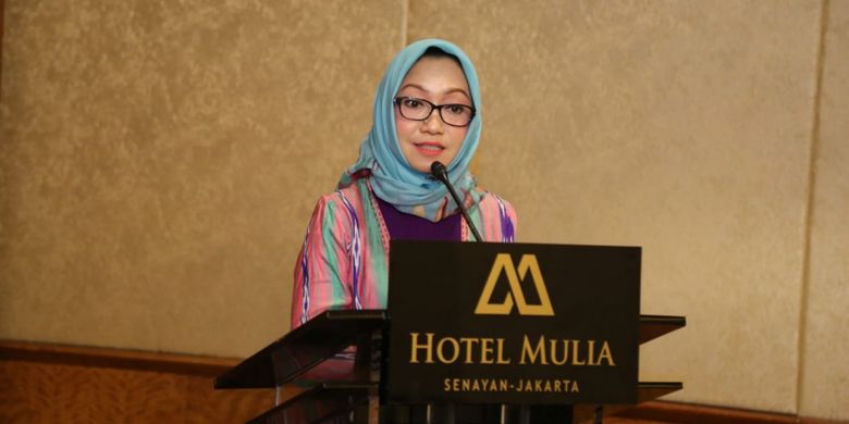 Plt. Irjen Kemnaker Estiarty Haryani dalam sambutannya mewakili Menteri Ketenagakerjaan (Menaker) M. Hanif Dhakiri pada  seminar Navigating Indonesia Program di Hotel Mulia, Jakarta, Sabtu (13/10/2018) 