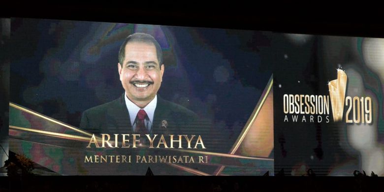 Menteri Pariwisata (Menpar) Arief Yahya meraih penghargaan di ajang Mens Obsession Award, Rabu (6/3/2019) lalu, sebagai best individual achievers dalam kategori menteri. 