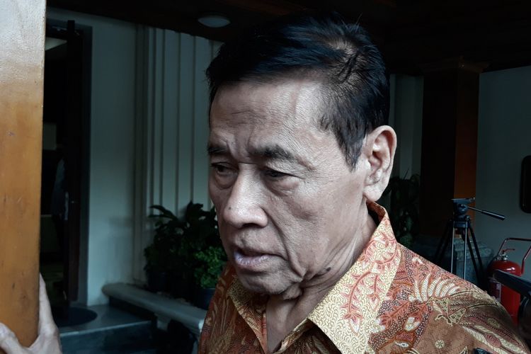 Mantan Menteri Hukum dan HAM, Muladi di Kantor Kemenko Polhukam, Jakarta, Selasa (5/6/2018).