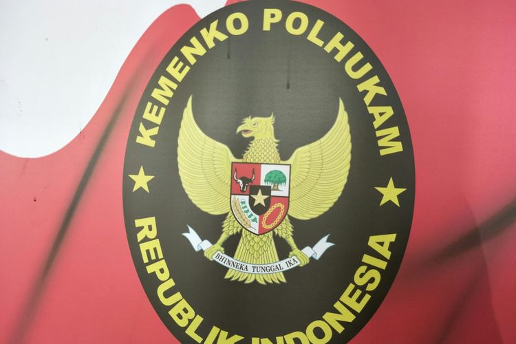 Logo Kementerian Koordinator Bidang Politik Hukum dan Keamanan RI, Jakarta, Jumat (18/5/2018).