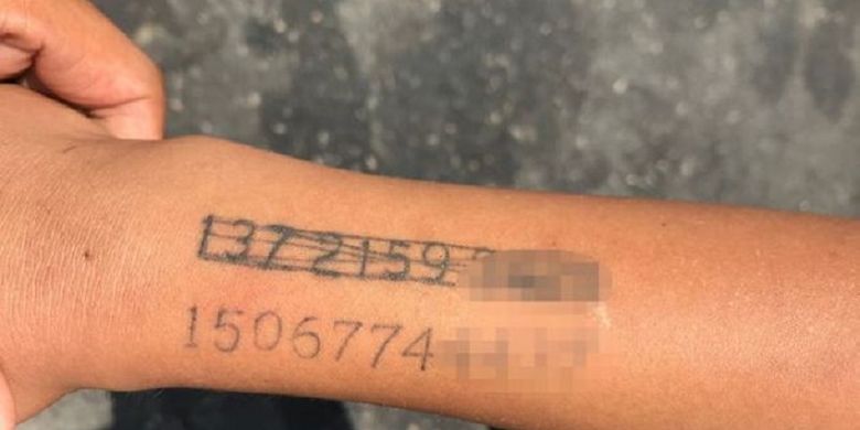 Inilah tato nomor telepon yang berada di lengan seorang bocah ketika ditemukan polisi berjalan tanpa tujuan di jalan raya di Wenzhou, China.