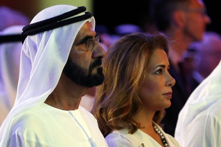 Putri Haya (kanan) bersama suaminya, emir Dubai, sekaligus wakil presiden Uni Emirat Arab, Syekh Mohammed bin Rashid al-Maktoum.