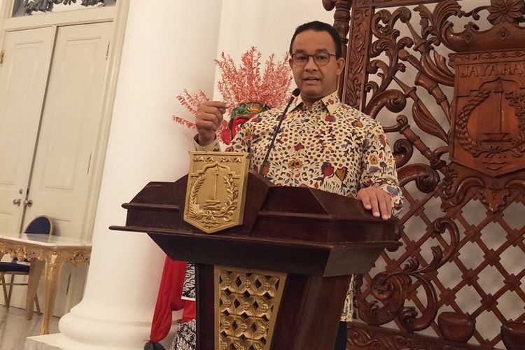 Gubernur DKI Jakarta Anies Baswedan di Balai Kota DKI Jakarta, Jalan Medan Merdeka Selatan, Rabu (4/9/2019).