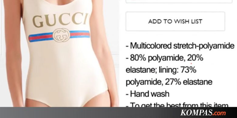 Gucci Rilis Baju  Renang  yang  Tak Bisa  Dipakai Berenang