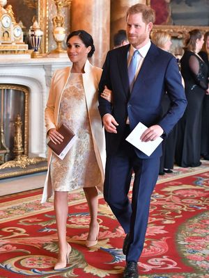 Pangeran Harry dan Meghan Markle di acara resepsi 50 tahun peringatan Pangeran Charles menjadi Prince of Wales.