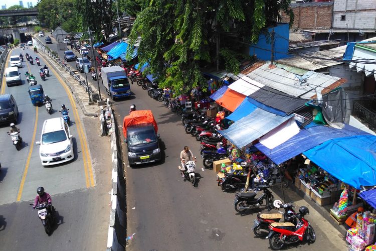 Situasi Pasar Gembrong di Jakarta Timur yang akan segera digusur untuk proyek Tol Becakayu, Kamis (4/1/2018)