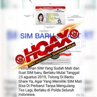 Informasi pemutihan SIM ternyata hoax.