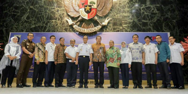 Gubernur Provinsi DKI Jakarta, Anies Baswedan saat peluncuran program Jakarta Satu di Balai Kota.
