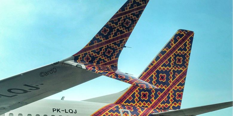 ujung sayap model Scimitar Winglet di pesawat B737 MAX 8 Lion Air untuk mengurangi drag dan menghemat bahan bakar pesawat.