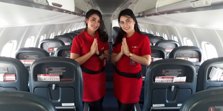 Paramugari Wings Air saat terbang perdana Bengkulu-Mukomuko, Kamis (25/10/2018).