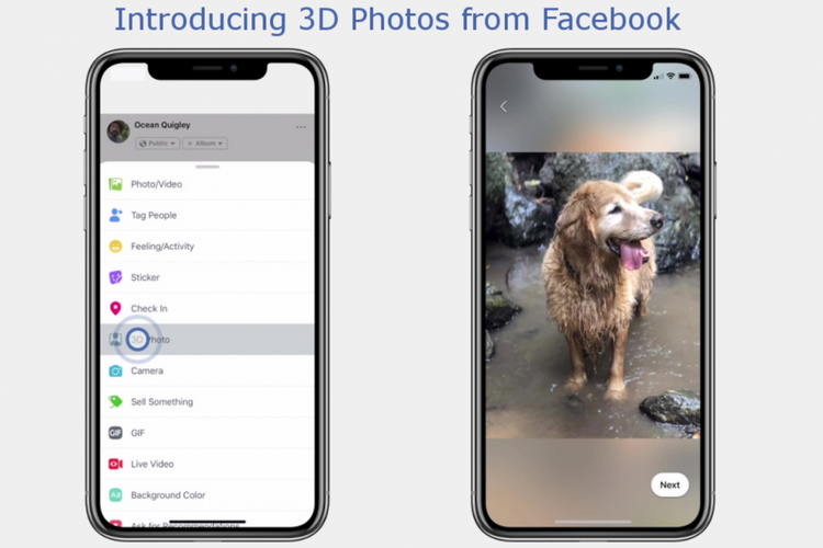 Facebook kini bisa unggah foto 3D. 