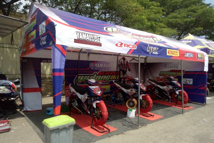 Motor-motor balap yang digunakan di ajang Yamaha Cup Race 2019 seri kedua di Sirkuit Pancing, Medan, Sumatera Utara, 29-30 Juni.