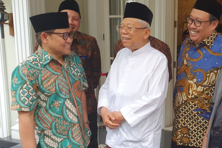 Ketua Umum PKB Muhaimin Iskandar bertemu wapres terpilih Maruf Amin, Jumat (5/7/2019).