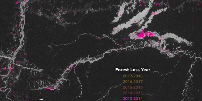 Kawasan Madre de Dios di Peru pada 2013-2014.