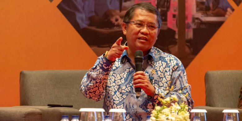 Menteri Komunikasi dan Informatika Rudiantara di Ekonomi Outlook 2019, Jakarta, Selasa (8/1/2019)