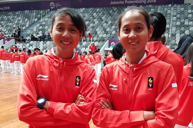 Lena dan Leni, saudara kembar, yang merupakan atlit sepak takraw putri yang bergabung di timnas Indonesia pada Asian Games 2018.
