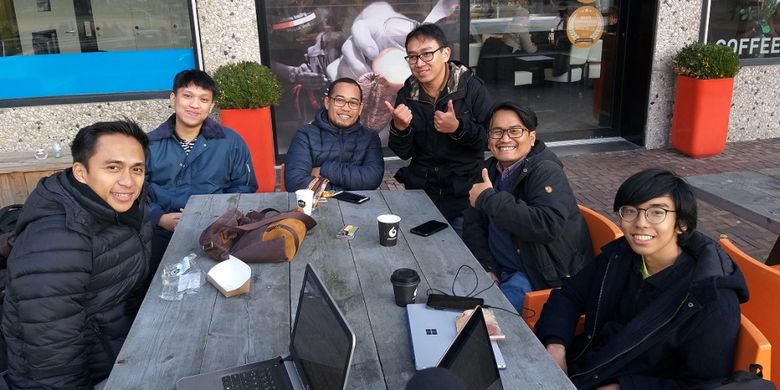 Para mahasiswa Indonesia berkumpul di Vrije Universiteit Amsterdam (VU), Jumat (16/11/2018).