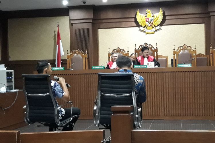 Agus Gunawan dan Irvanto Hendra Pambudi di Pengadilan Tipikor Jakarta, Rabu (26/9/2018).