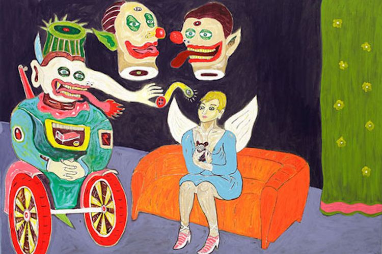 Lukisan karya Heri Dono, An Angel with-Clowns, 2009.