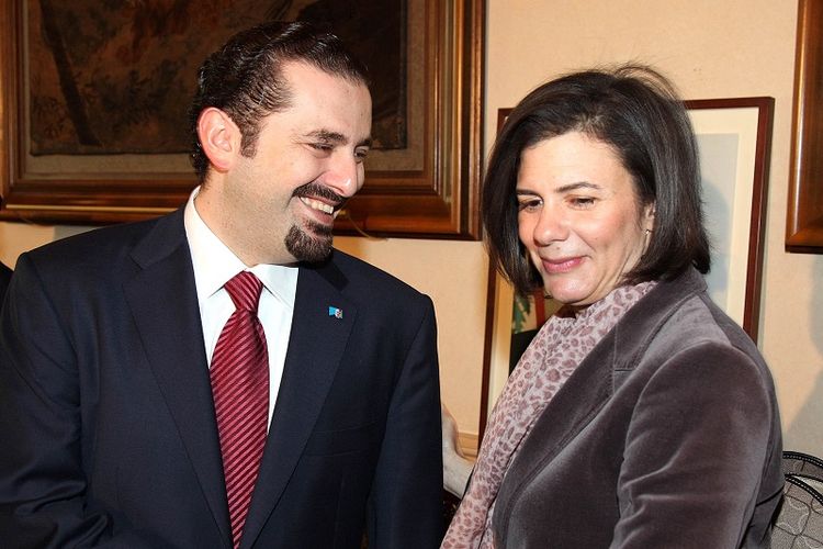 Perdana Menteri Lebanon Saad Hariri bersama Menteri Dalam Negeri Raya Al Hassan. 