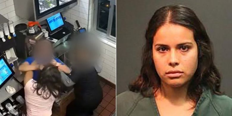 Mayra Berenice Gallo (24) mencekik manajer McDonalds di Santa Ana, California, Amerika Serikat, karena kecewa mendapat sedikit saus tomat. (ABC News)
