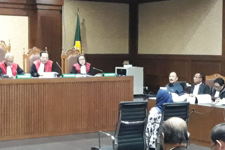 Persidangan untuk terdakwa Fredrich Yunadi di Pengadilan Tipikor Jakarta, Kamis (15/3/2018).