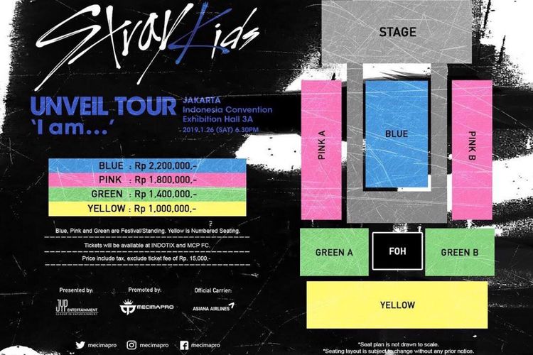 Seat plan konser Stray Kids di ICE BSD, Tangerang, pada 26 Januari 2019.