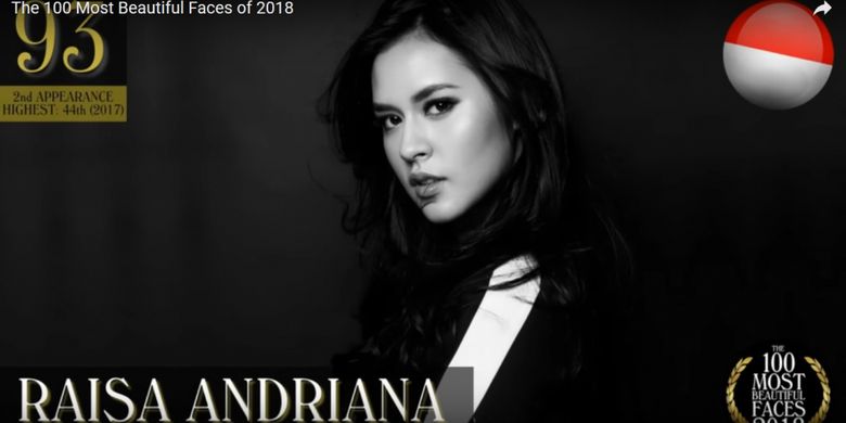 Raisa masuk daftar The 100 Most Beautiful Faces of 2018 versi TC Candler.