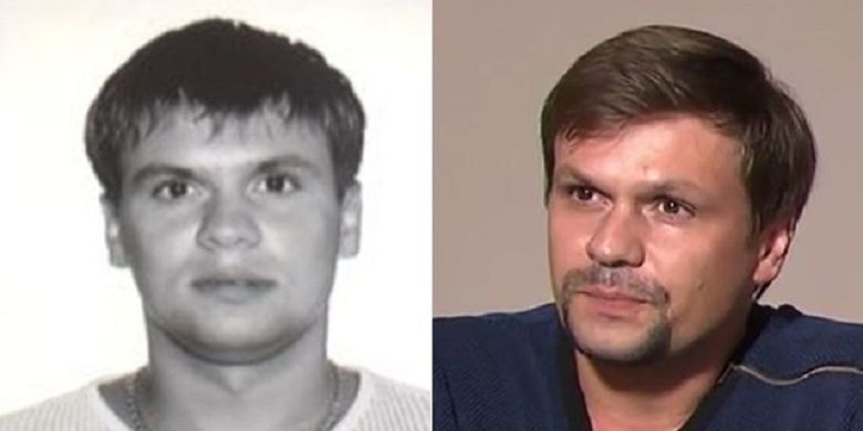 Dalam gambar yang dirilis organisasi investigasi Bellingcat, kanan merupakan Ruslan Boshirov, pria Rusia yang dituduh sebagai pelaku upaya pembunuhan mantan agen ganda bernama Sergey Skripal. Sementara kanan diduga foto masa muda Boshirov yang identitas aslinya adalah Anatoly Chepiga, perwira intelijen Rusia.