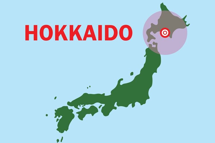 Peta Jepang yang menunjukkan Hokkaido. (Shutterstock)