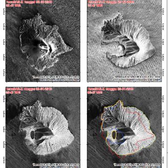 Perubahan morfologi Gunung Anak Krakatau, Citra satelit LAPAN