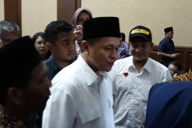 Bupati nonaktif Lampung Tengah, Mustafa di Pengadilan Tipikor Jakarta, Senin (14/5/2018).